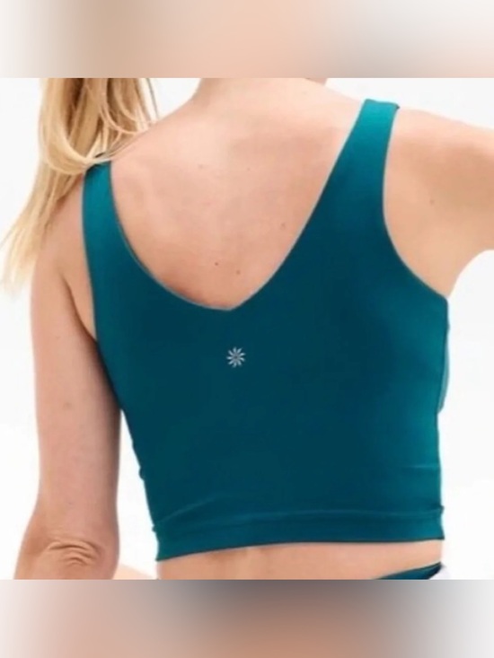Athleta Other - Athleta Transcend V Neck Long Line Crop Sports Bra in Alpine xs